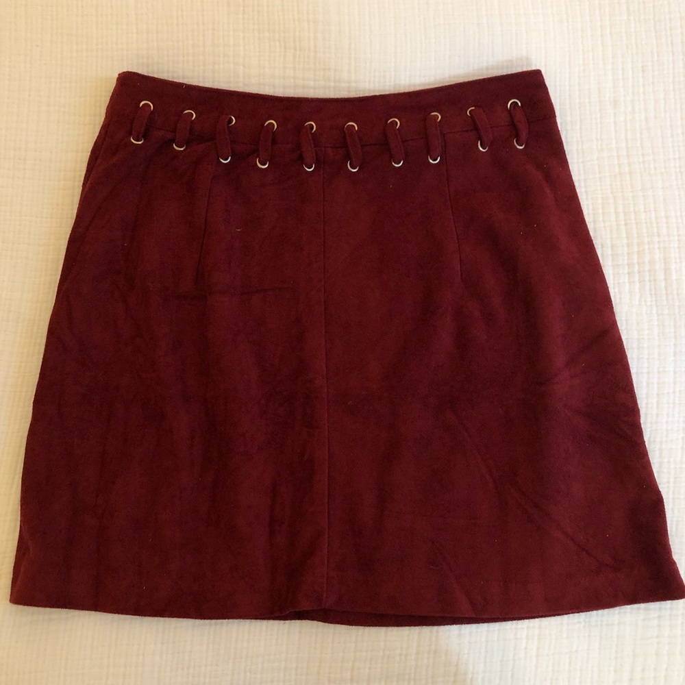 Maroon LF velvet skirt